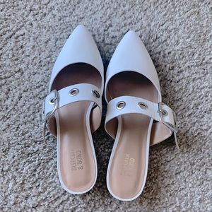 White Leather Zada Mule